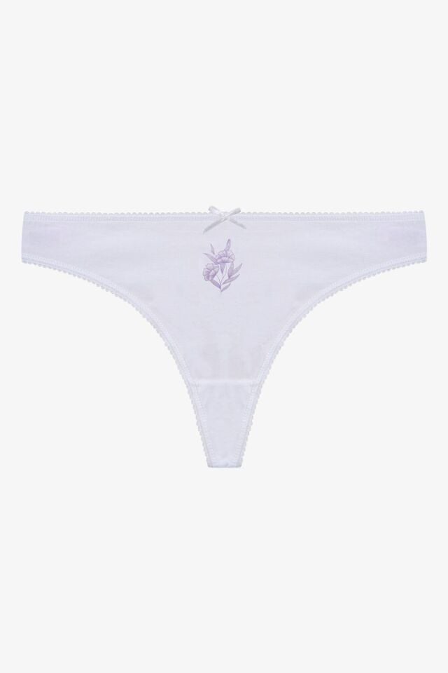 Kadın 3'lü Pamuklu Desenli Tanga 11030-19 - L/XL