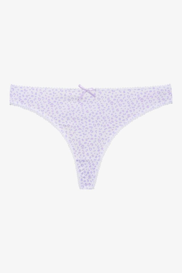 Kadın 3'lü Pamuklu Desenli Tanga 11030-19 - L/XL