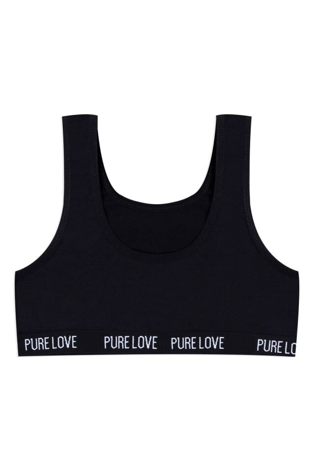 Kız Çocuk 3'lü Kalın Askılı Yarım Atlet 2013-22Siyahbeyazsiyah - 13-14 Yaş