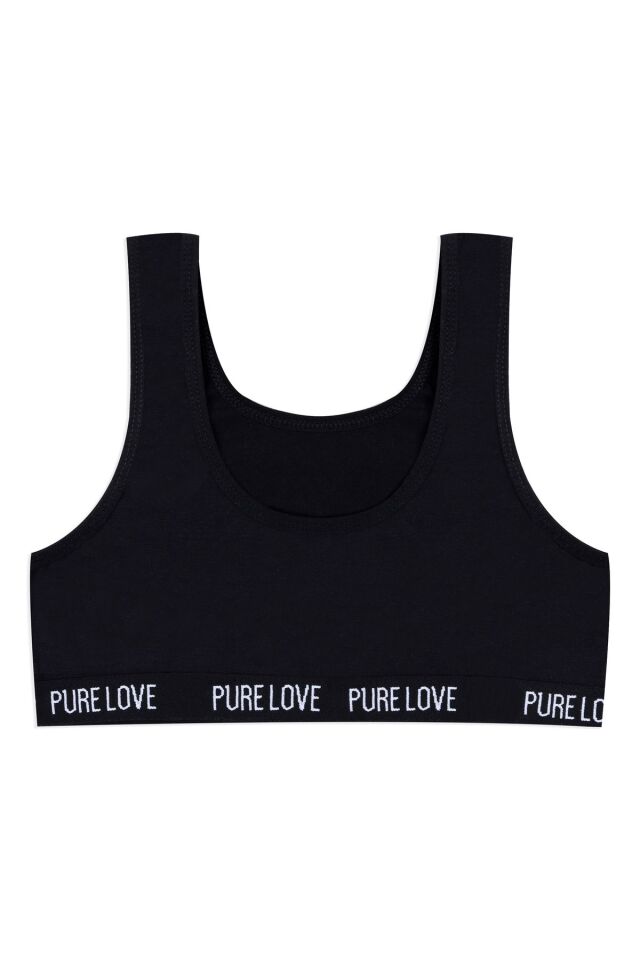 Kız Çocuk 3'lü Kalın Askılı Yarım Atlet 2013-22 Siyah - 13-14 Yaş