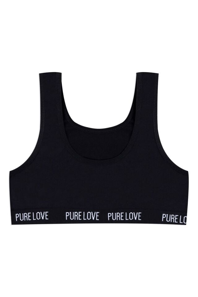 Kız Çocuk 3'lü Kalın Askılı Yarım Atlet 2013-22 Siyah - 13-14 Yaş