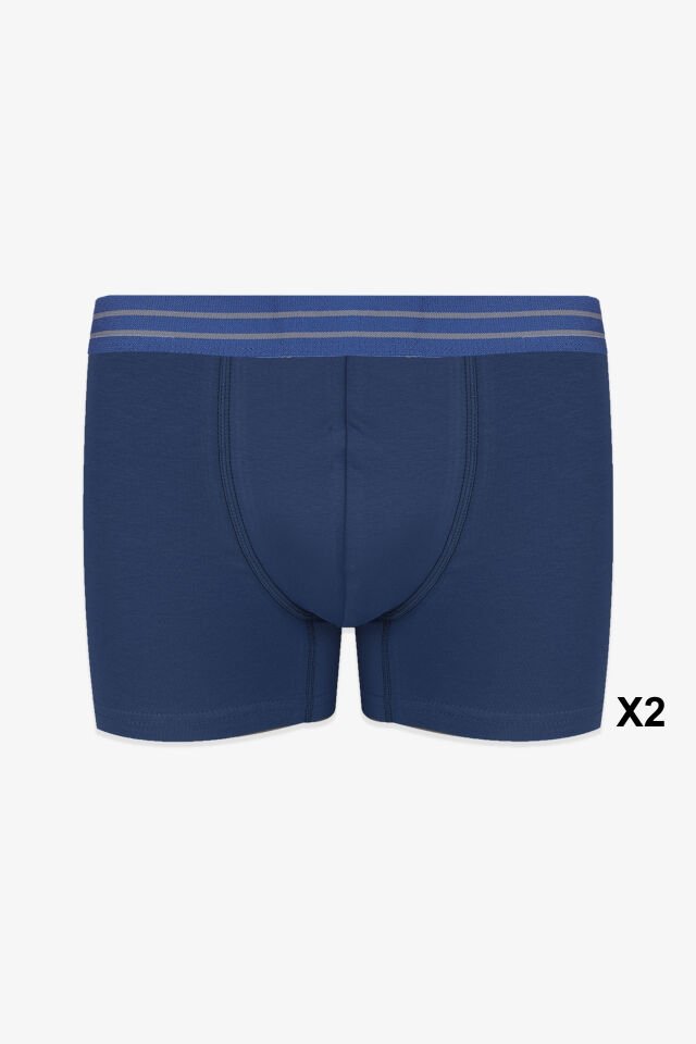 Erkek 4'lü Pamuklu Likralı Boxer İndigo - XL
