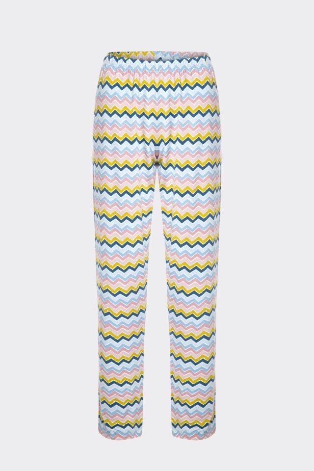 Kadın Basic Geometrik Desenli Pijama Takımı KO70108 Geometrik Desen - XL - KO70108 Geometrik Desen - XL