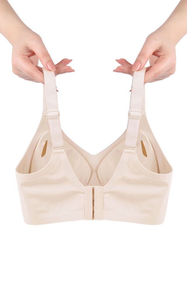 Balensiz Lazer Dikişsiz Görünmez Çıkarılabilir Pedli Toparlayıcı Sütyen 80B - Ekru