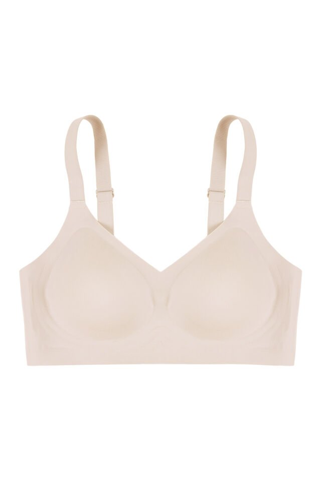 Balensiz Lazer Dikişsiz Görünmez Çıkarılabilir Pedli Toparlayıcı Sütyen 80B - Ekru