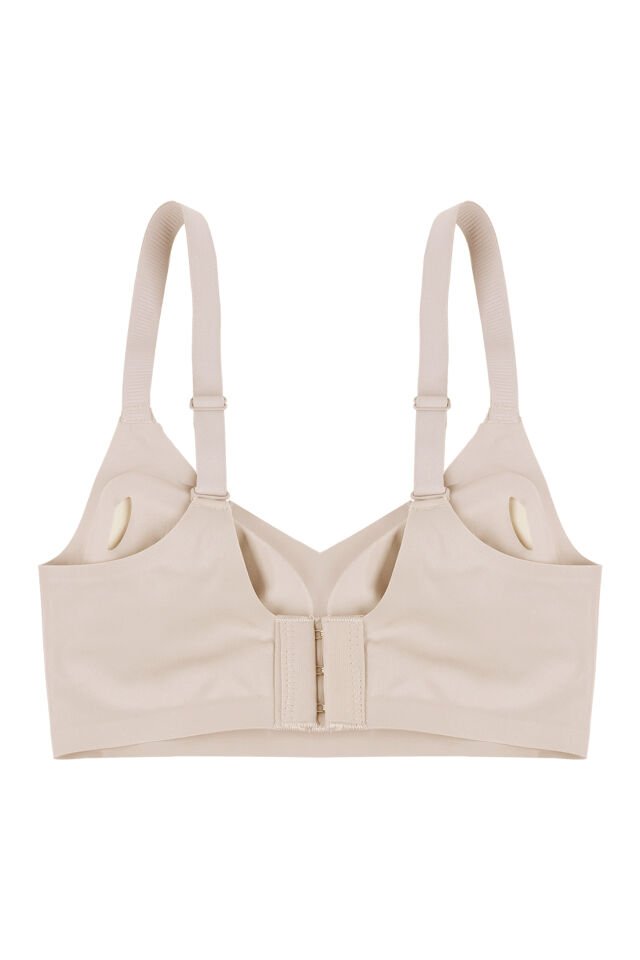 Balensiz Lazer Dikişsiz Görünmez Çıkarılabilir Pedli Toparlayıcı Sütyen 80B - Ekru