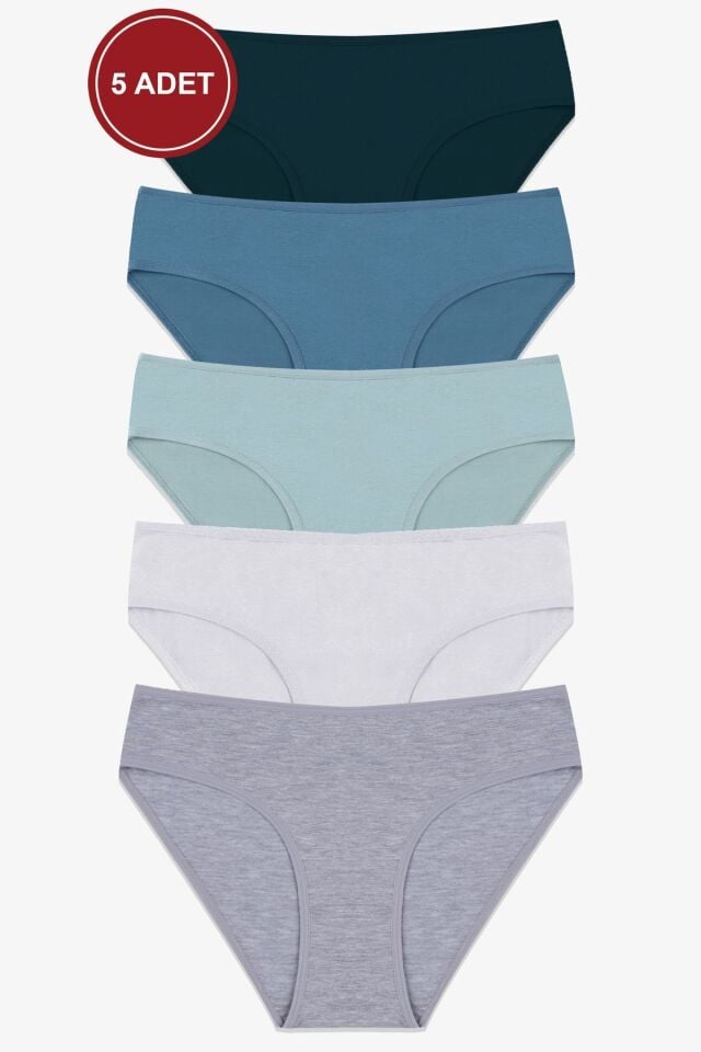 Kadın 5'li Likralı Külot Özel Petrol - M