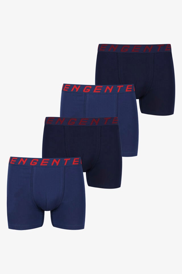 Erkek 4'lü Pamuklu Likralı Boxer Lacivert - L