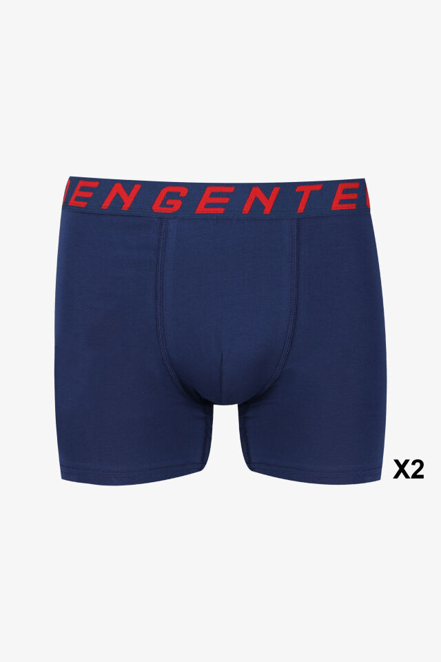 Erkek 4'lü Pamuklu Likralı Boxer Lacivert - XL