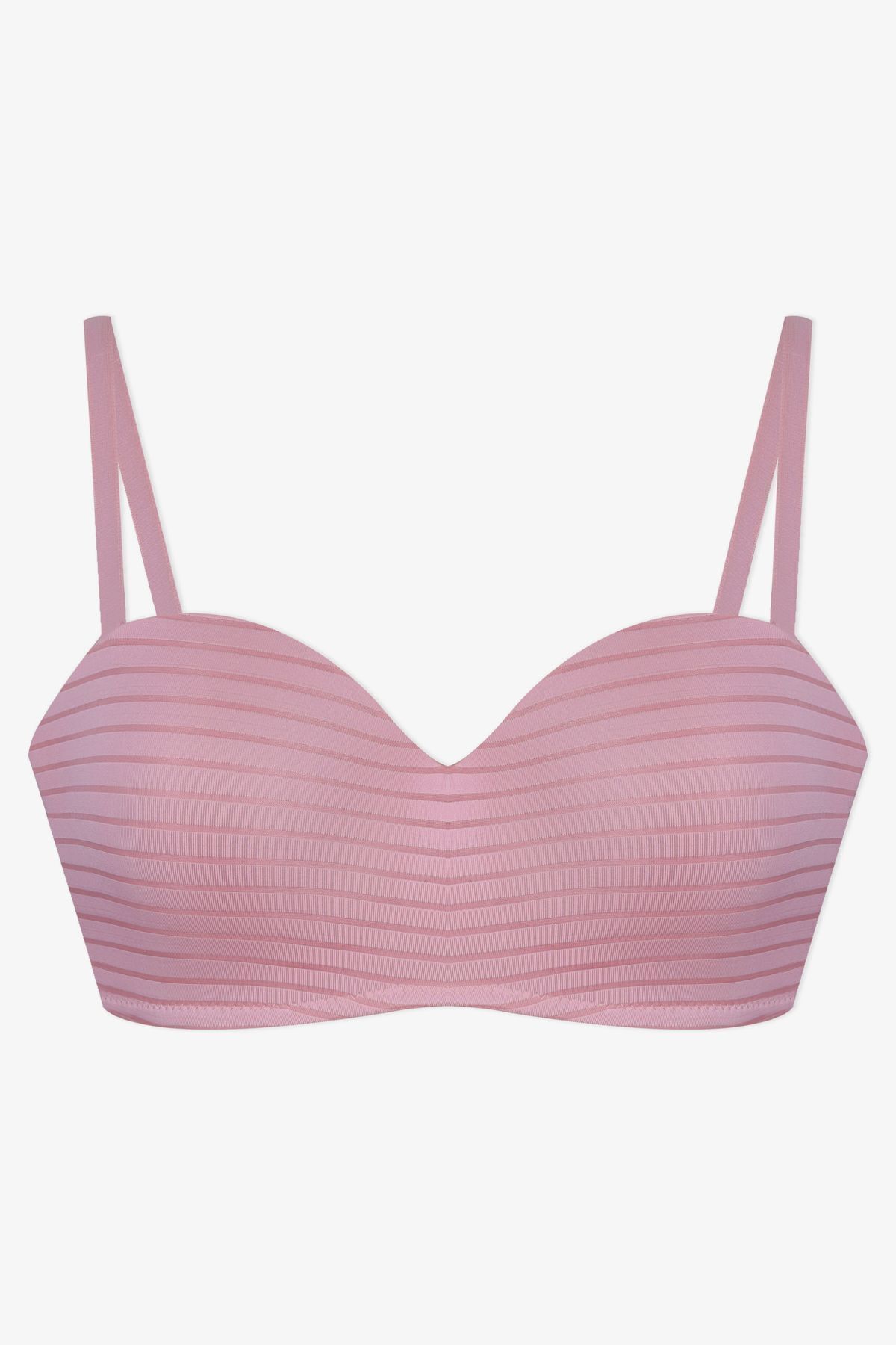 Kadın Dolgusuz Transparan Çizgili Toparlayıcı Straplez Sütyen 80577 Pastel - 95B