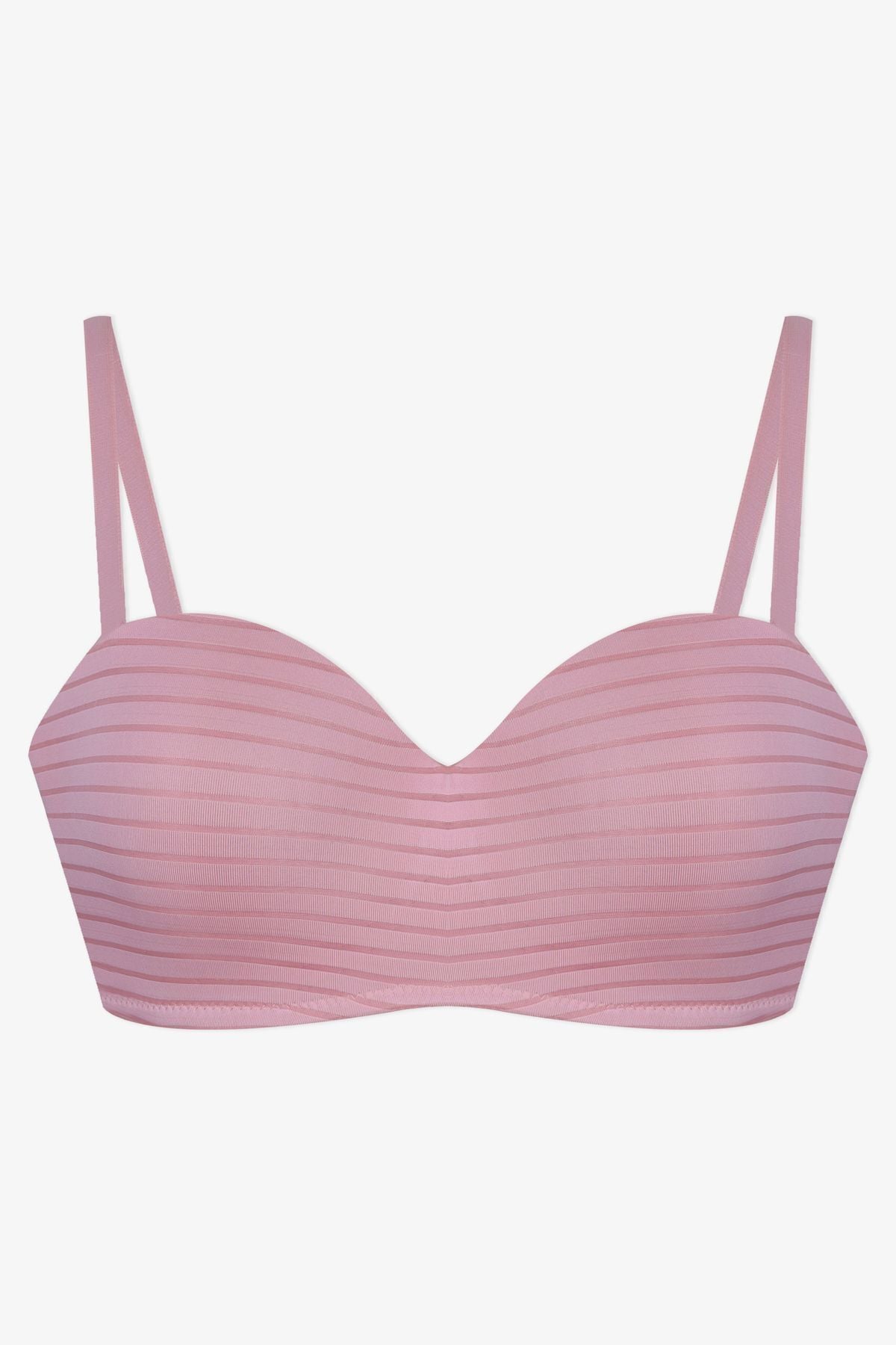 Kadın Dolgusuz Transparan Çizgili Toparlayıcı Straplez Sütyen 80577 Pastel - 80B