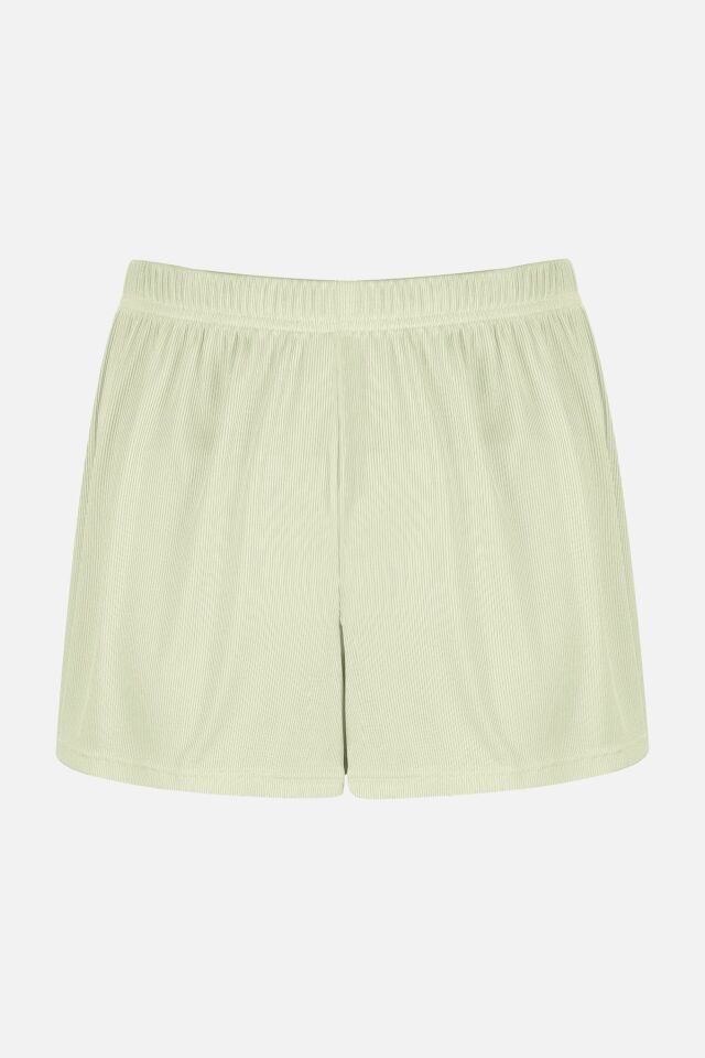 Kadın Kaşkorse Kalın Askılı Şortlu Takım KO7205TS-5 Yağ Yeşili - XL