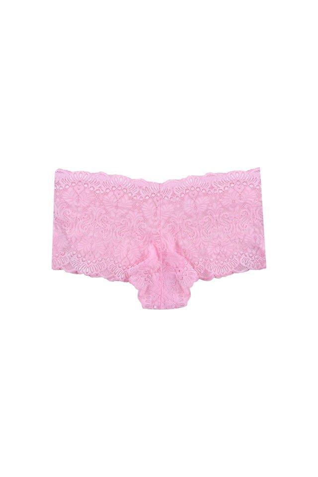 Kadın 3'lü Dantelli Boxer Külot (FARKLI DANTEL SEÇENEKLERİ) Yeşil - Pembe - S-M