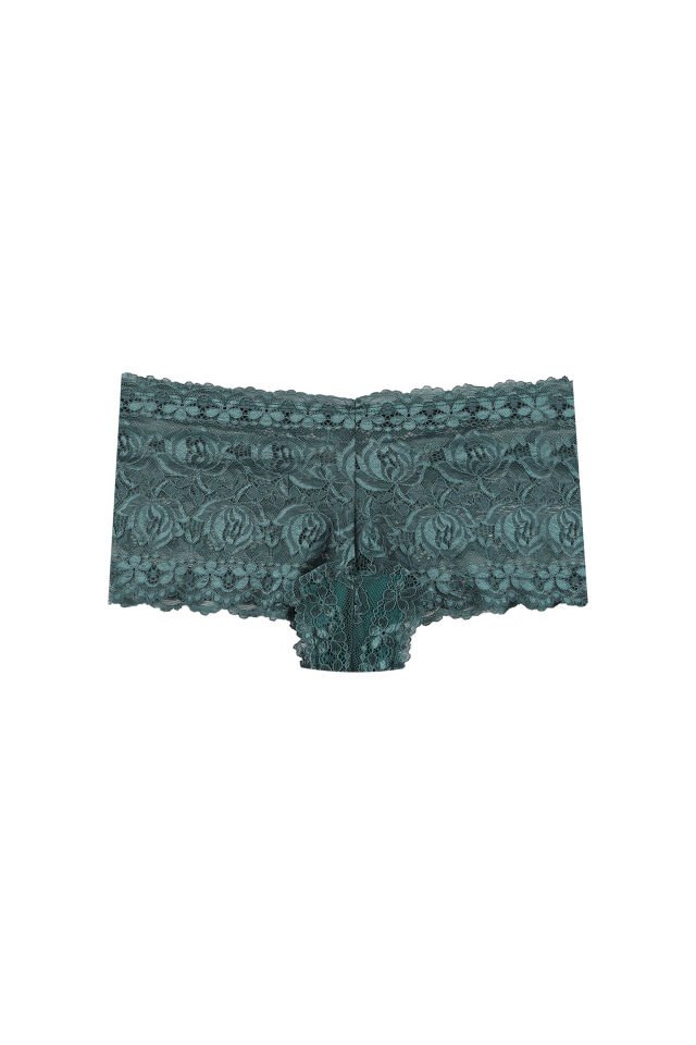 Kadın 3'lü Dantelli Boxer Külot (FARKLI DANTEL SEÇENEKLERİ) Yeşil - Pembe - L-XL