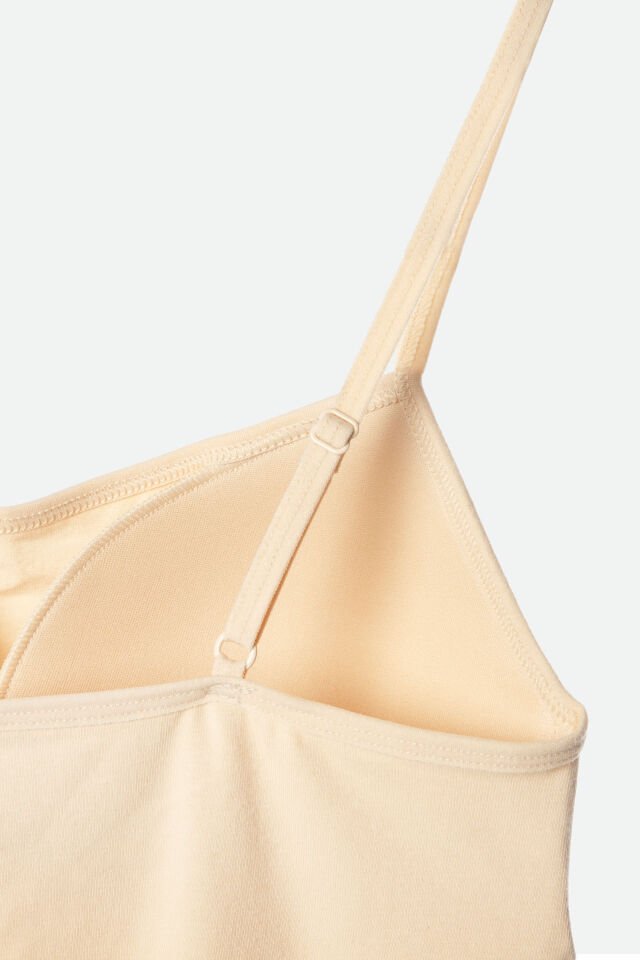 Kadın Beyaz Sütyen Kaplı İp Askılı Atlet Ten - 2XL
