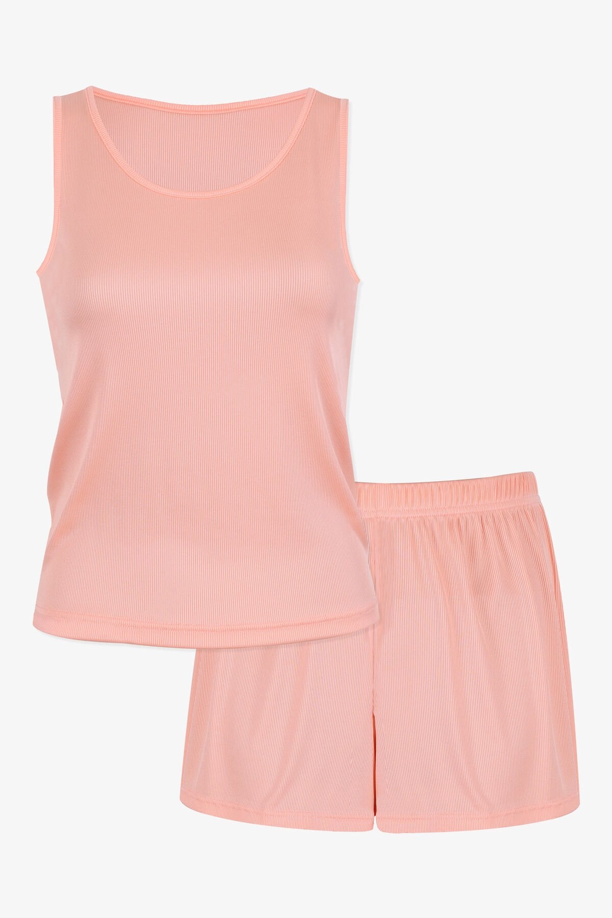 Kadın Kaşkorse Kalın Askılı Şortlu Takım KO7205TS-2 Turuncu - L