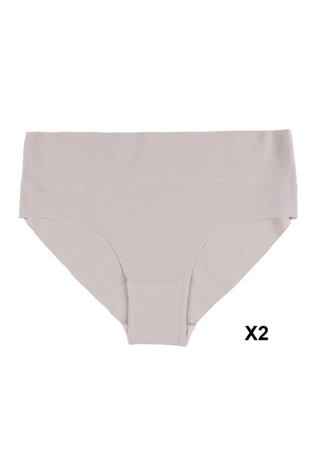 Kadın Premium Kalite Toparlayıcı Etkili 5'li Lazer Kesim Pamuklu Külot Ten - Ekru - M/L