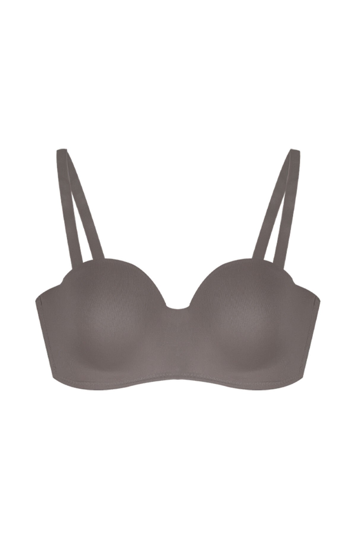Kadın Dolgusuz Mikro Straplez Sütyen Kül Rengi - 95B