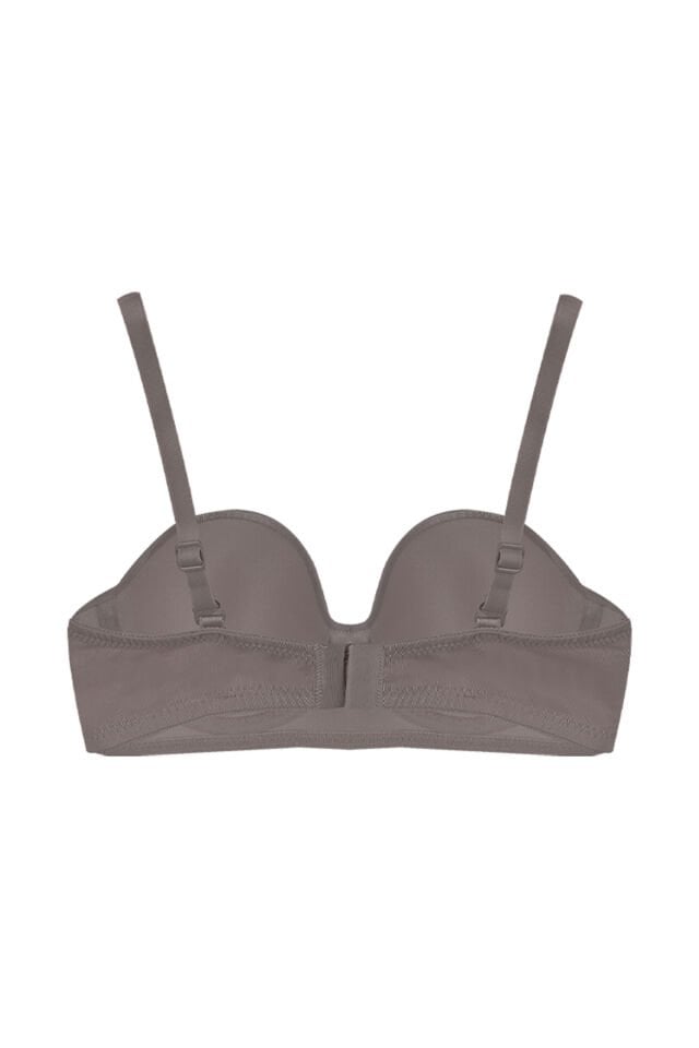Kadın Dolgusuz Mikro Straplez Sütyen Kül Rengi - 95B