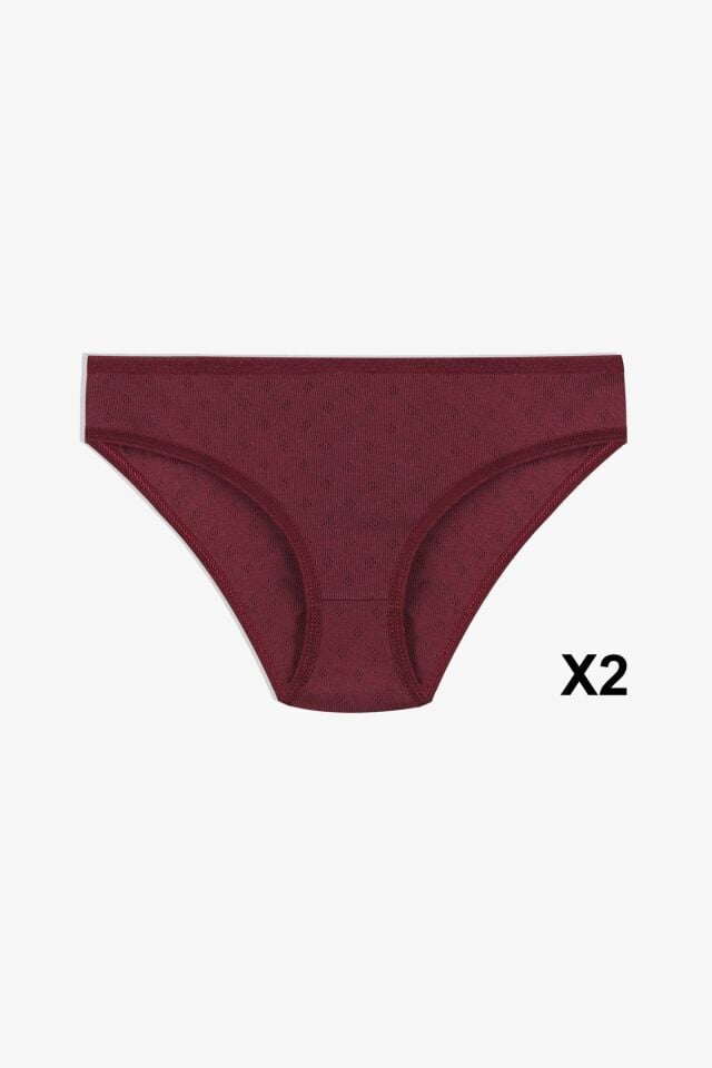 Kadın 7'li Desenli Jakarlı Pamuklu Külot 11089-4 - L/XL