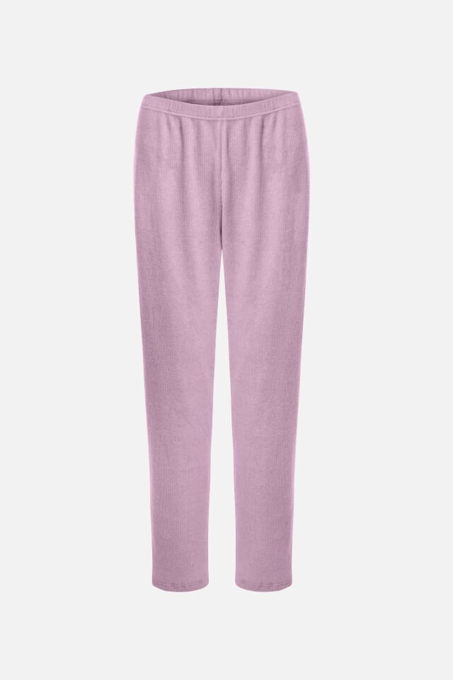 Kadın Soft Touch Kaşkorse Düğme Detaylı Pijama Takımı XL - Gül Kurusu