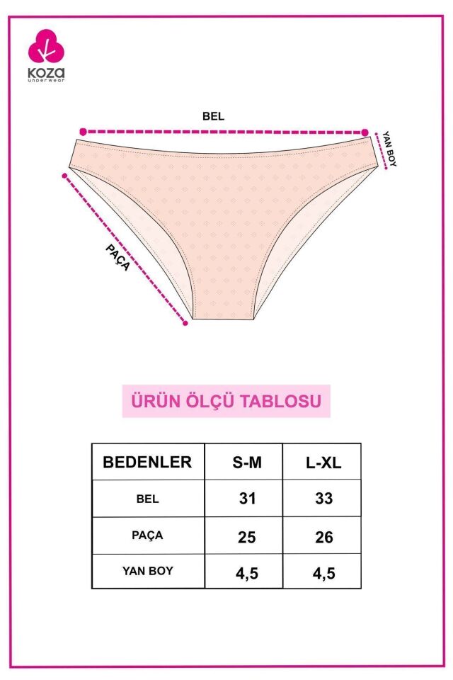 Kadın 7'li Desenli Jakarlı Pamuklu Külot 11089-2 - S/M