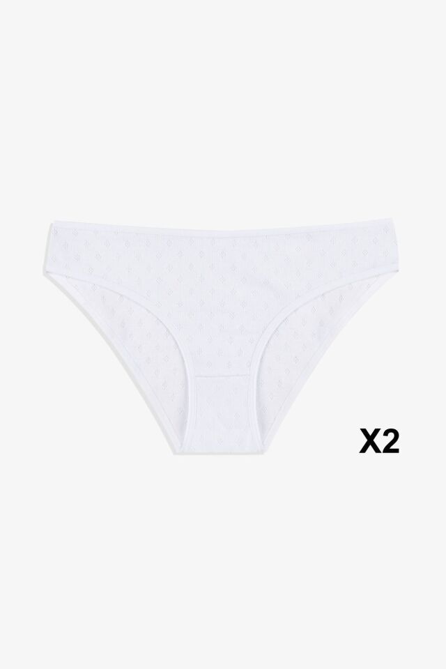 Kadın 7'li Desenli Jakarlı Pamuklu Külot 11089-2 - L/XL