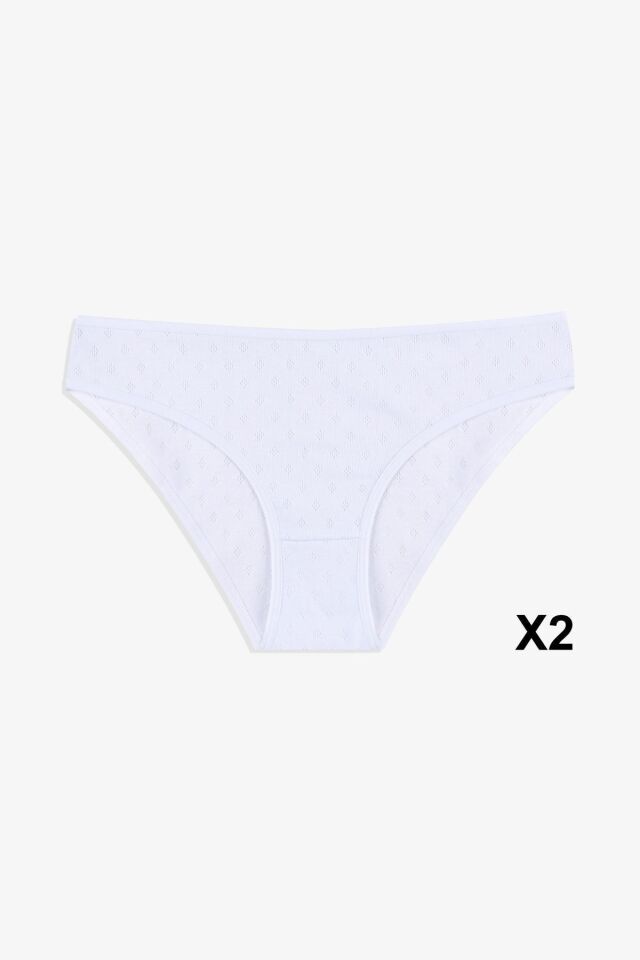 Kadın 7'li Desenli Jakarlı Pamuklu Külot 11089-2 - L/XL