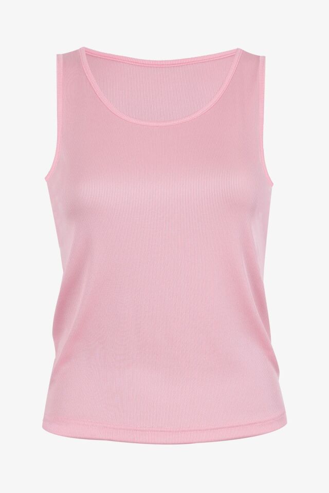 Kadın Kaşkorse Kalın Askılı Şortlu Takım KO7205TS-1 Pembe - L