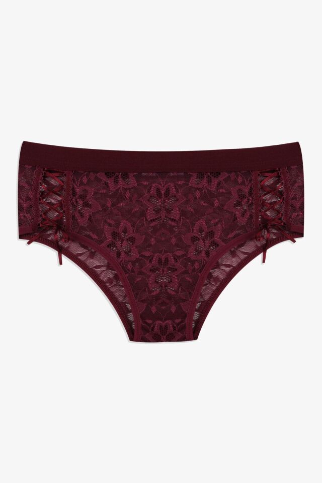 Kadın 3'lü Dantelli Yan Dekolteli Külot