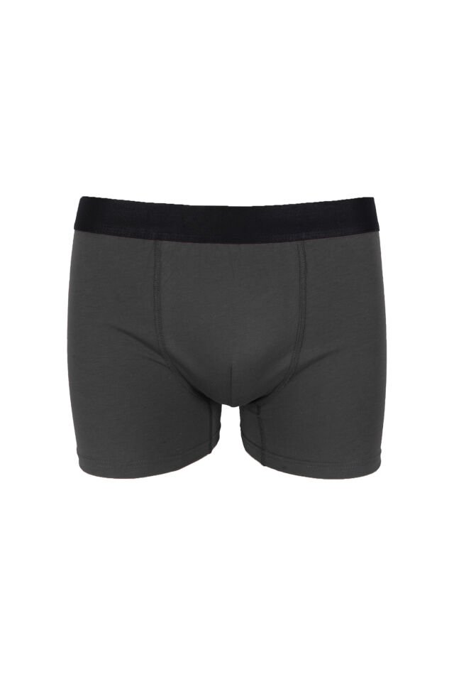 Erkek 3'lü Pamuklu Likralı Boxer Gri - Bordo - 5XL