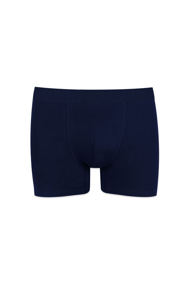 Erkek 3'lü Pamuklu Likralı Boxer Lacivert - Yeşil - XL