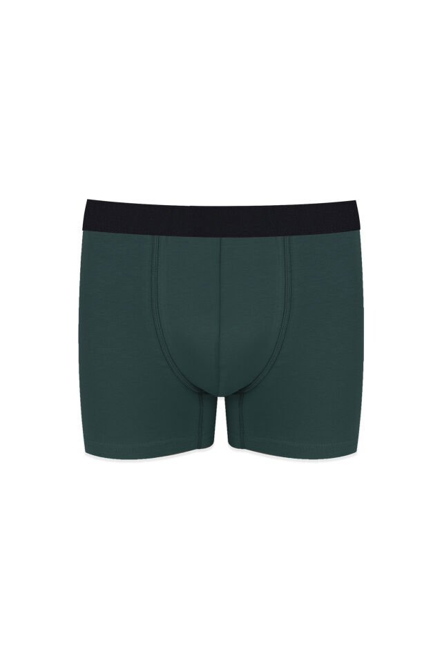 Erkek 3'lü Pamuklu Likralı Boxer Lacivert - Yeşil - 3XL