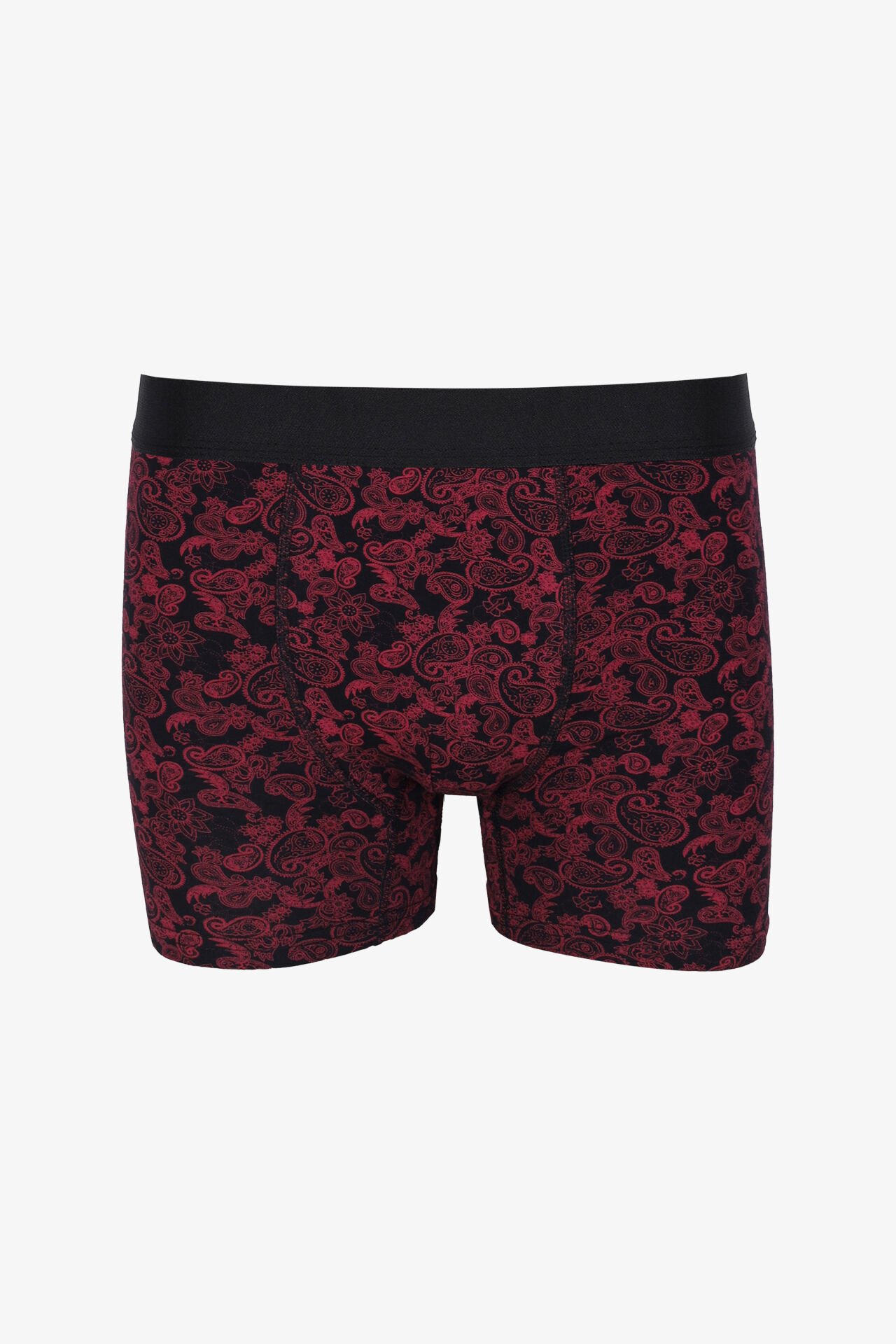 Erkek Tekli Desenli Pamuklu Boxer Siyah - Turuncu - XL