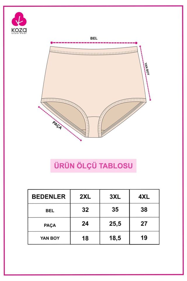 Kadın 5'li Likralı Curve Büyük Beden Battal Ekstra Yüksek Bel Külot