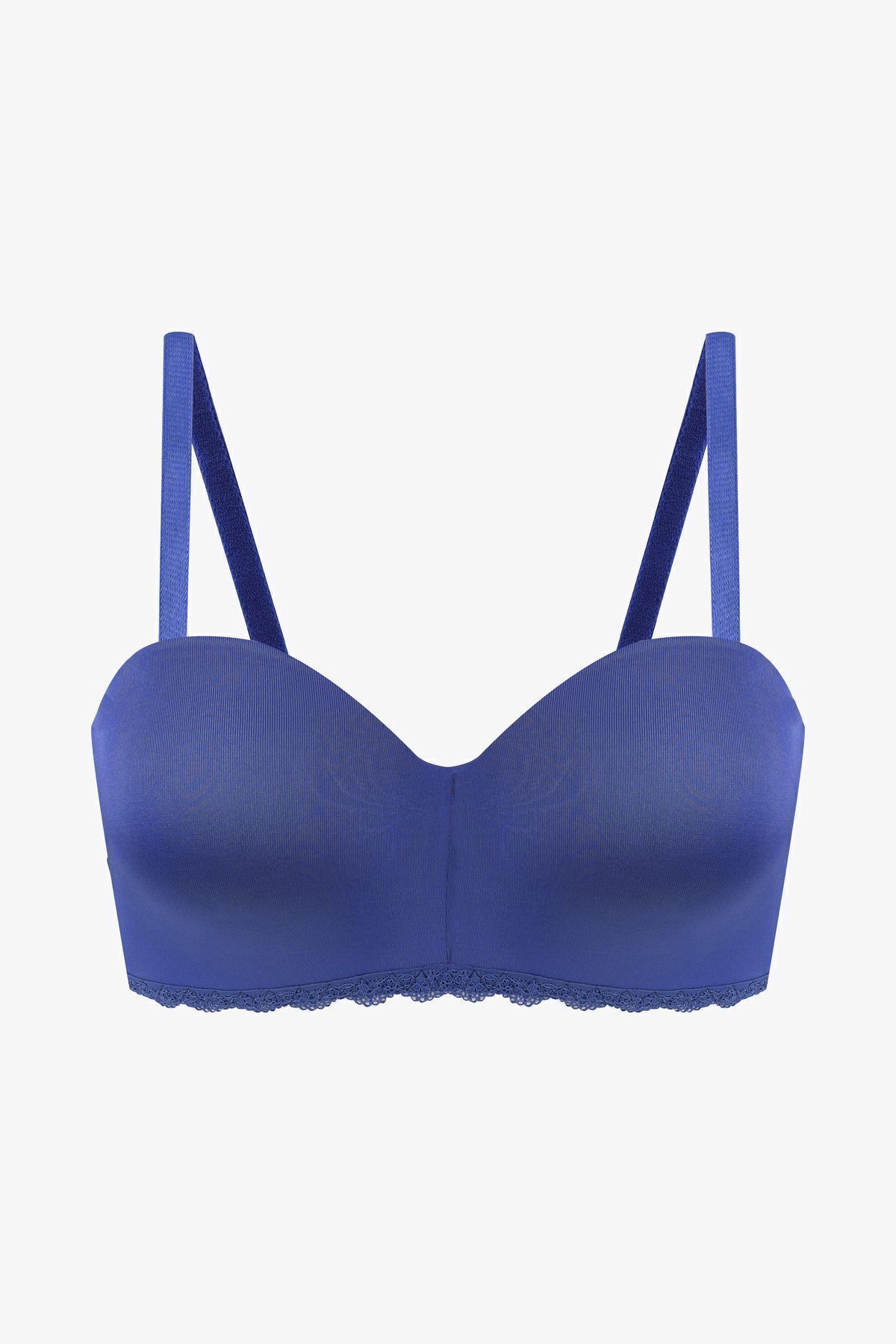 Kadın Dolgusuz Mikro Straplez Sütyen 80516 İndigo - 80B - 80516 İndigo - 80B