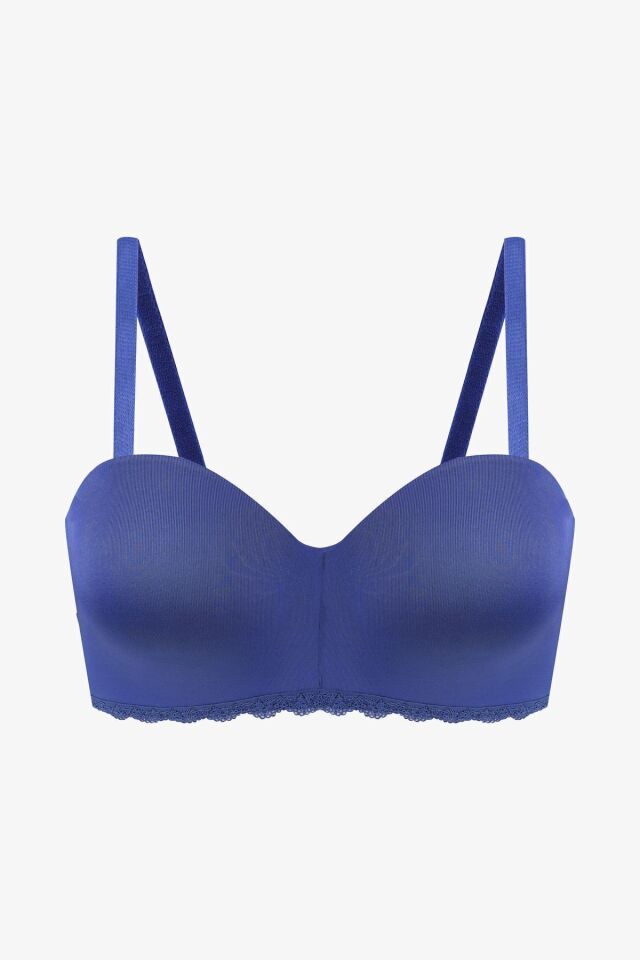 Kadın Dolgusuz Mikro Straplez Sütyen 80516 İndigo - 80B - 80516 İndigo - 80B