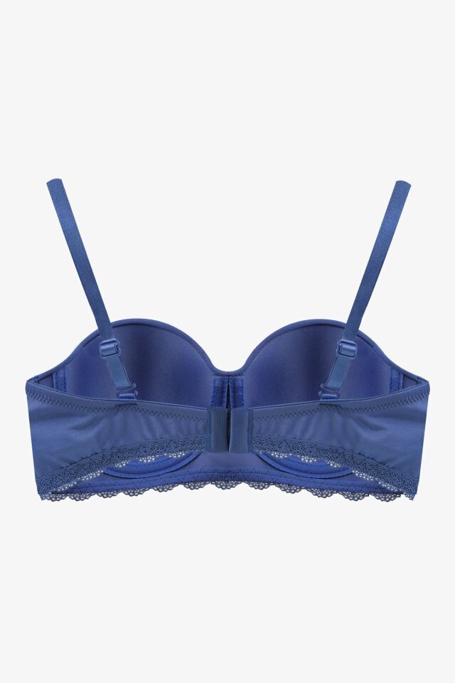Kadın Dolgusuz Mikro Straplez Sütyen 80516 İndigo - 80B - 80516 İndigo - 80B