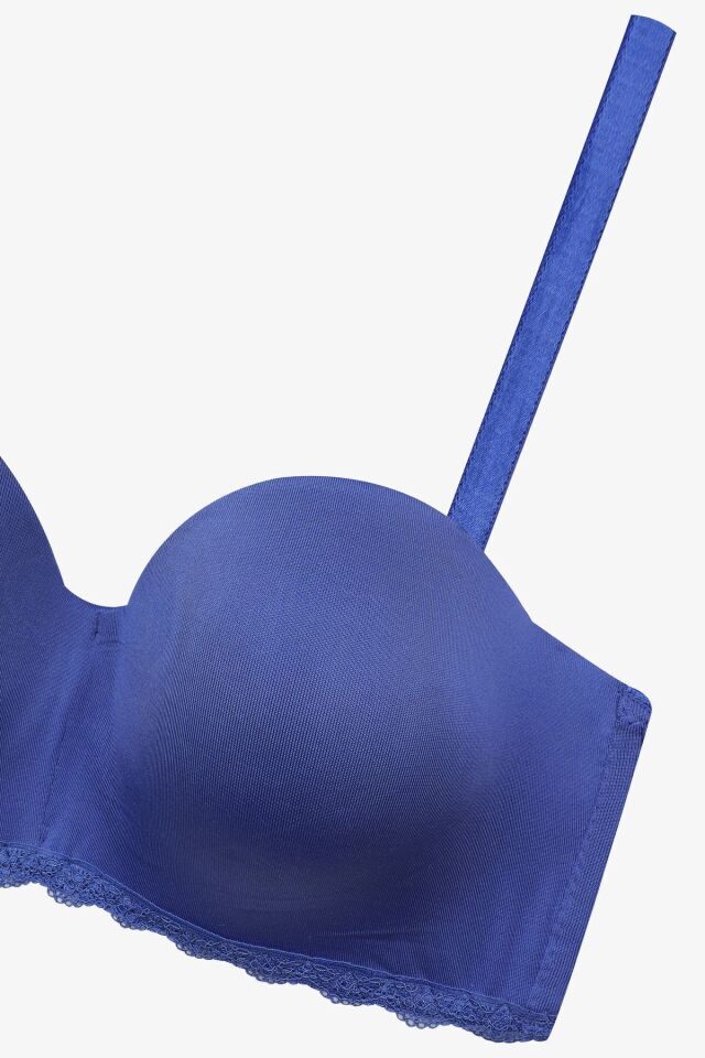Kadın Dolgusuz Mikro Straplez Sütyen 80516 İndigo - 80B - 80516 İndigo - 80B