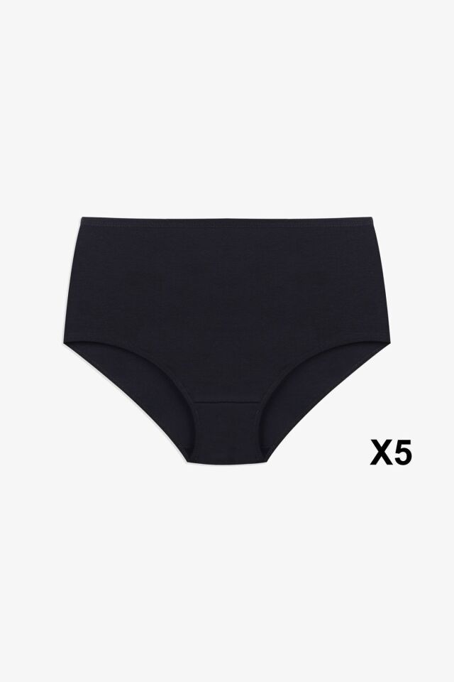 Kadın 5'li Likralı Curve Büyük Beden Battal Ekstra Yüksek Bel Külot 5005BKTL-3 - 3XL