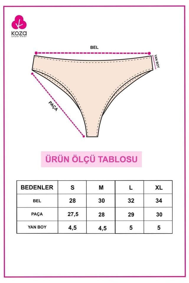 Kadın 5'li Likralı Brazilian Külot Çok Renkli - S