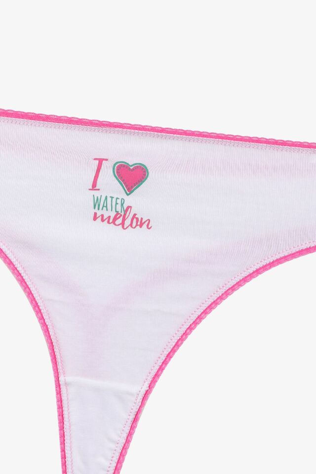 Kadın 3'lü Pamuklu Desenli Tanga