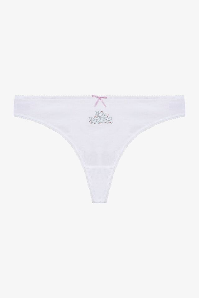 Kadın 3'lü Pamuklu Desenli Tanga