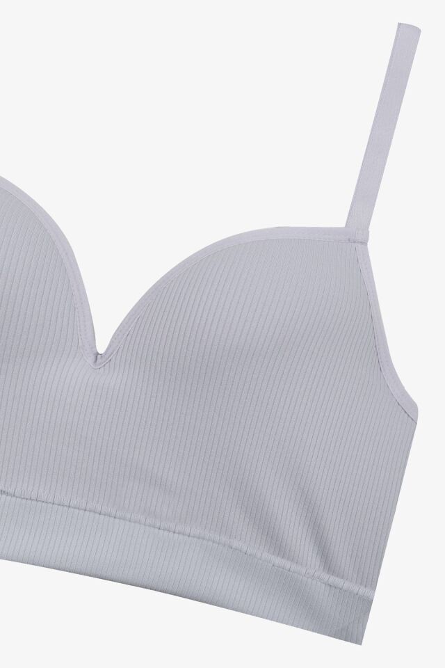Kadın Fitilli Yarım Dolgulu Sütyen Takım Gri - 85B