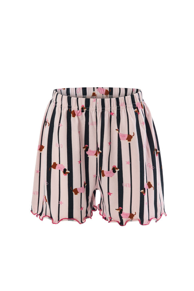 Kız Çocuk Pamuklu Desenli İp Askılı Pijama Takımı 7-8 Yaş