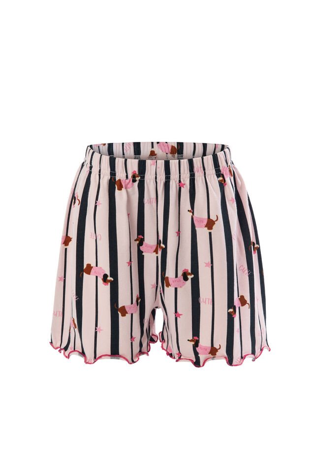 Kız Çocuk Pamuklu Desenli İp Askılı Pijama Takımı 9-10 Yaş