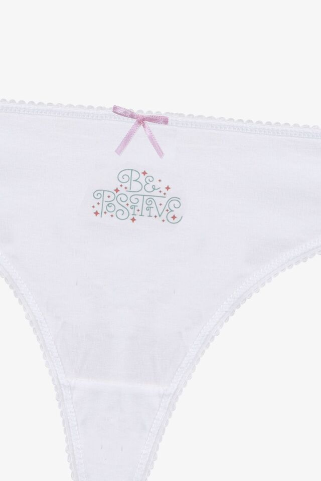 Kadın 3'lü Pamuklu Desenli Tanga 11030-9 - L/XL
