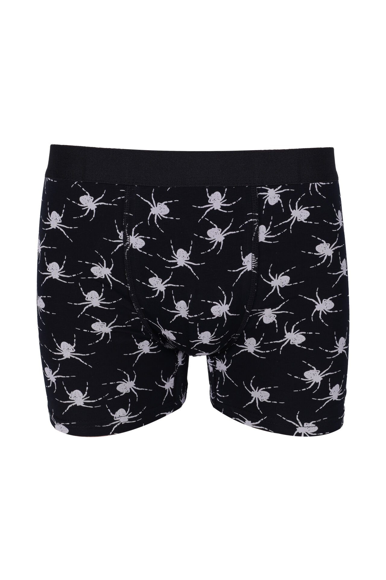 Erkek Tekli Desenli Pamuklu Boxer Siyah - L