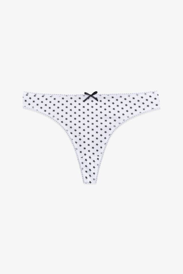 Kadın 3'lü Pamuklu Desenli Tanga 11030-23 - L/XL