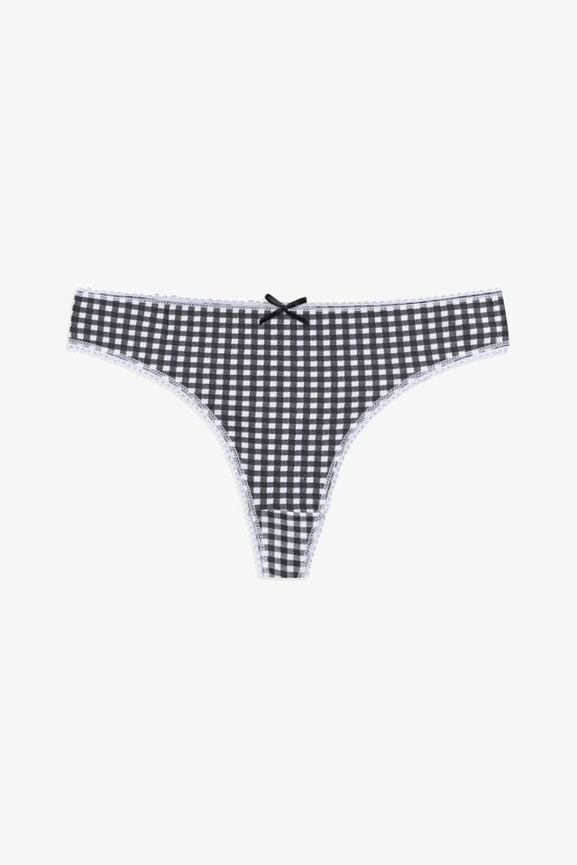 Kadın 3'lü Pamuklu Desenli Tanga 11030-23 - L/XL